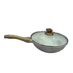 Master Class WOK with vented lid  11" Pan White with grey‎ Specs. NEW